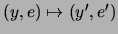 $(y,e)\mapsto(y',e')$