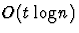 $O(t \log n)$