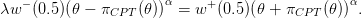                       α                         α
λw − (0.5)(𝜃 − πCPT (𝜃 )) = w+ (0.5)(𝜃 + πCP T(𝜃)) .
