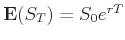 $\E(S_T)=S_0 e^{rT}$