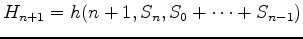 $H_{n+1}=h(n+1,S_n,S_0+\cdots+S_{n-1})$