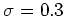 $\sigma=0.3$