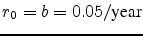 $r_0=b=0.05 / \mbox{year}$
