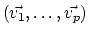 $ (\vec{v_1} ,\ldots, \vec{v_p})$