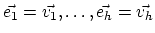 $ \vec{e_1}=\vec{v_1} ,\ldots, \vec{e_h}=\vec{v_h}$