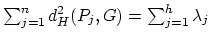 $ \sum_{j=1}^{n} d_H ^2 (P_j,G)=\sum_{j=1}^{h} \lambda_j$