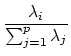 $ \displaystyle \frac{\lambda_i}{\sum_{j=1}^{p} \lambda_j}$