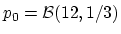 $ p_0=\mathcal{B}(12,1/3)$