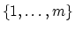 $ \{1,\ldots,m\}$
