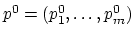 $ p^0=(p_1^0,\ldots,p_m^0)$