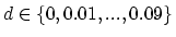 $ d\in
\{0,0.01,...,0.09\}$